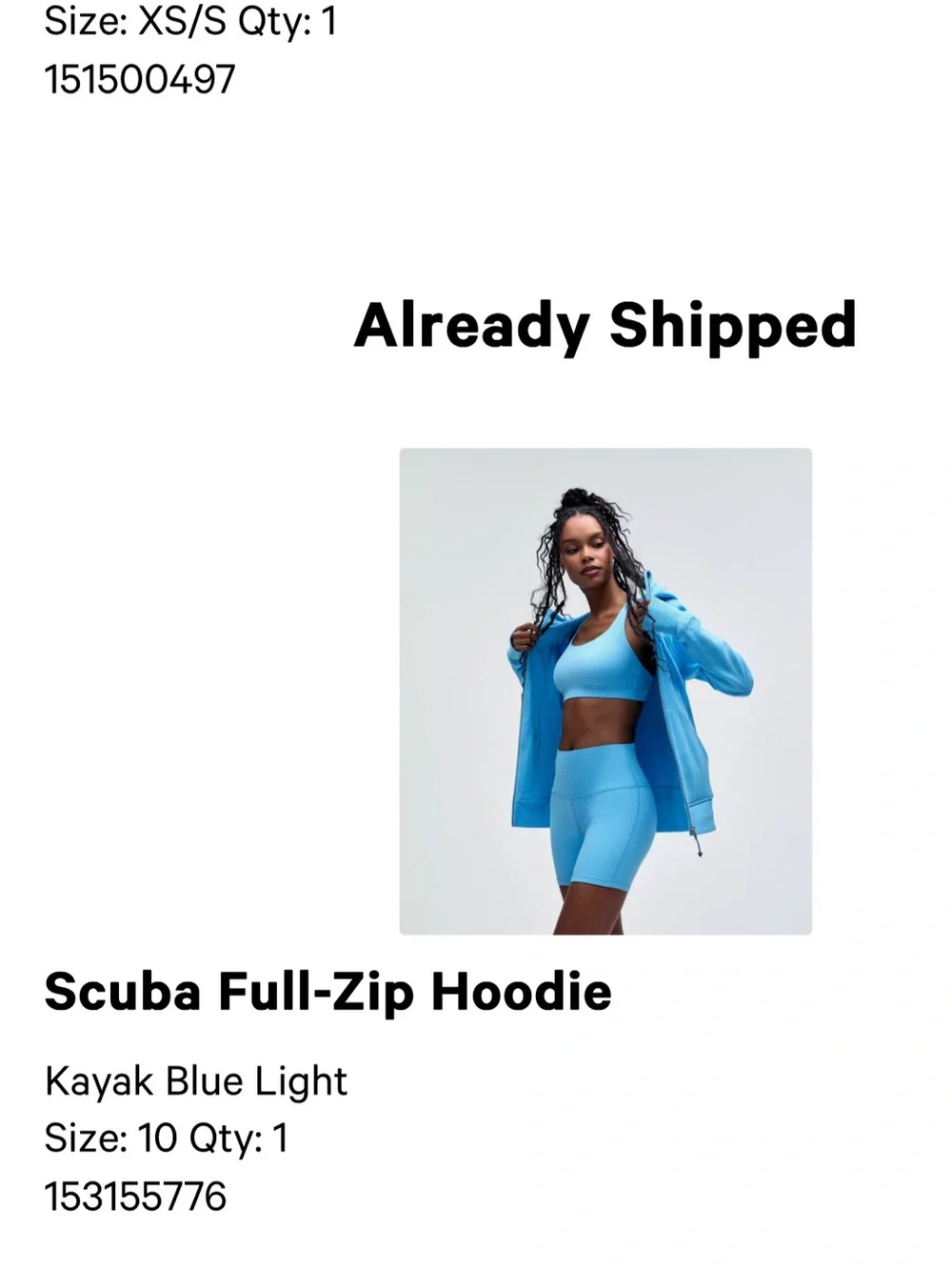 lululemon athletica Light Blue Full-Zip Hoodie